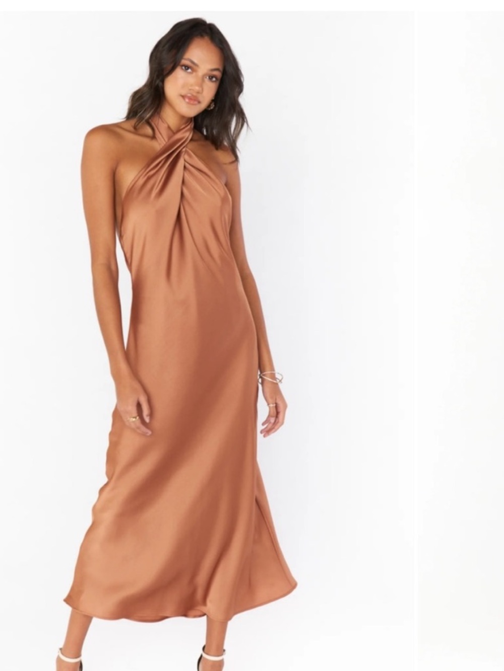 Show me your mumu jasmine halter midi dress- Copper